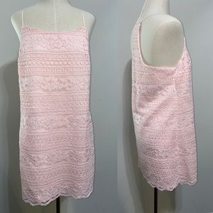 Pink Lace Shift Dress S